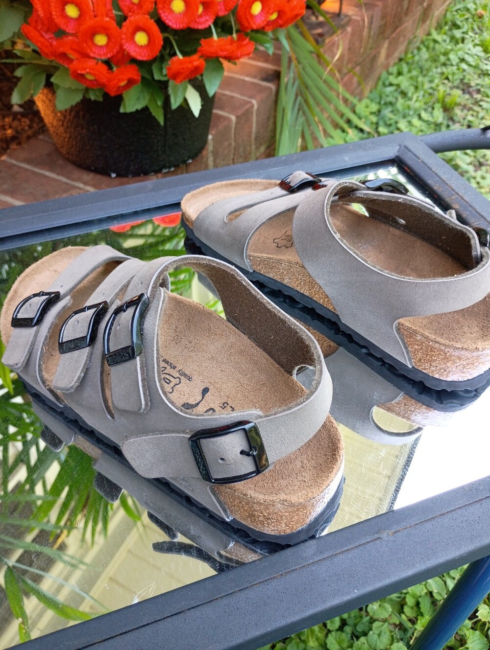 BIRKENSTOCK BIRKIS SZ 5 FLORIDA ARIZONA ELLICE 3 STRAP NUBUCK SANDALS LN - Picture 4 of 15